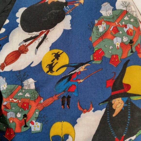 Vintage Halloween Vest Women M 111 Main Witch Witches Flying Black Cat Parachute - Picture 10 of 11